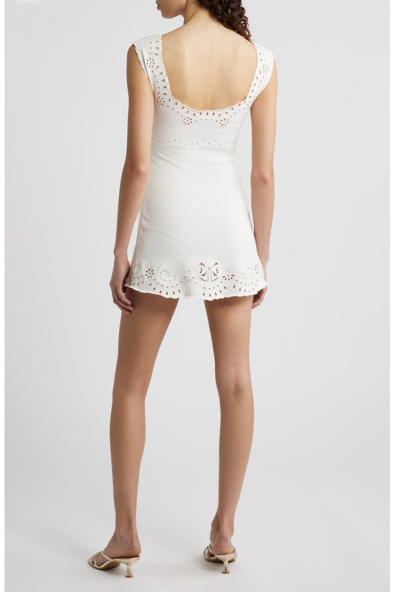 Elka Eyelet Sleeveless Minidress, Alternate, color, WHITE VANILLA