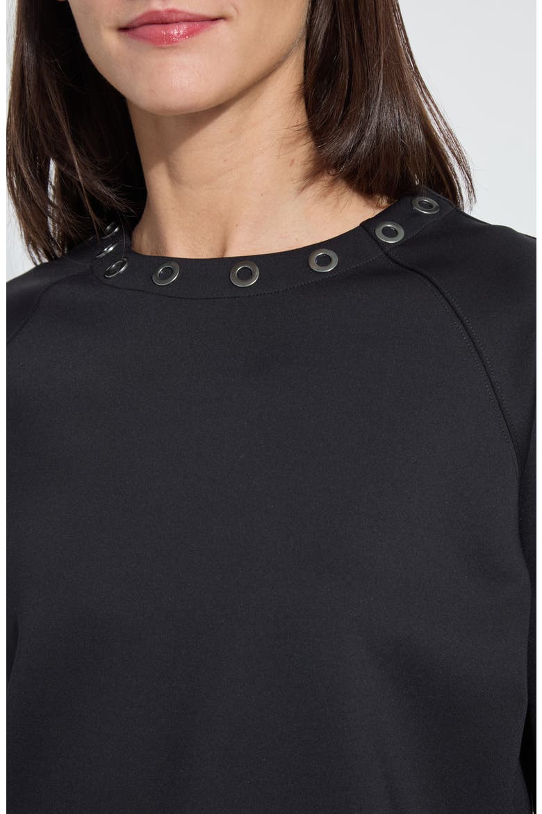 Desi Grommet Top, Alternate, color, BLACK