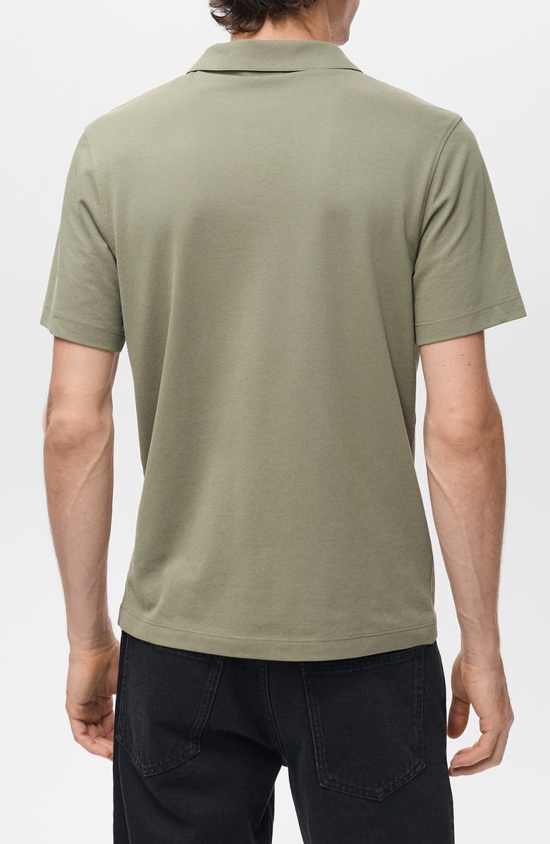 MANGO Slim Fit Johnny Collar Piqué Polo, Alternate, color, Dark Green