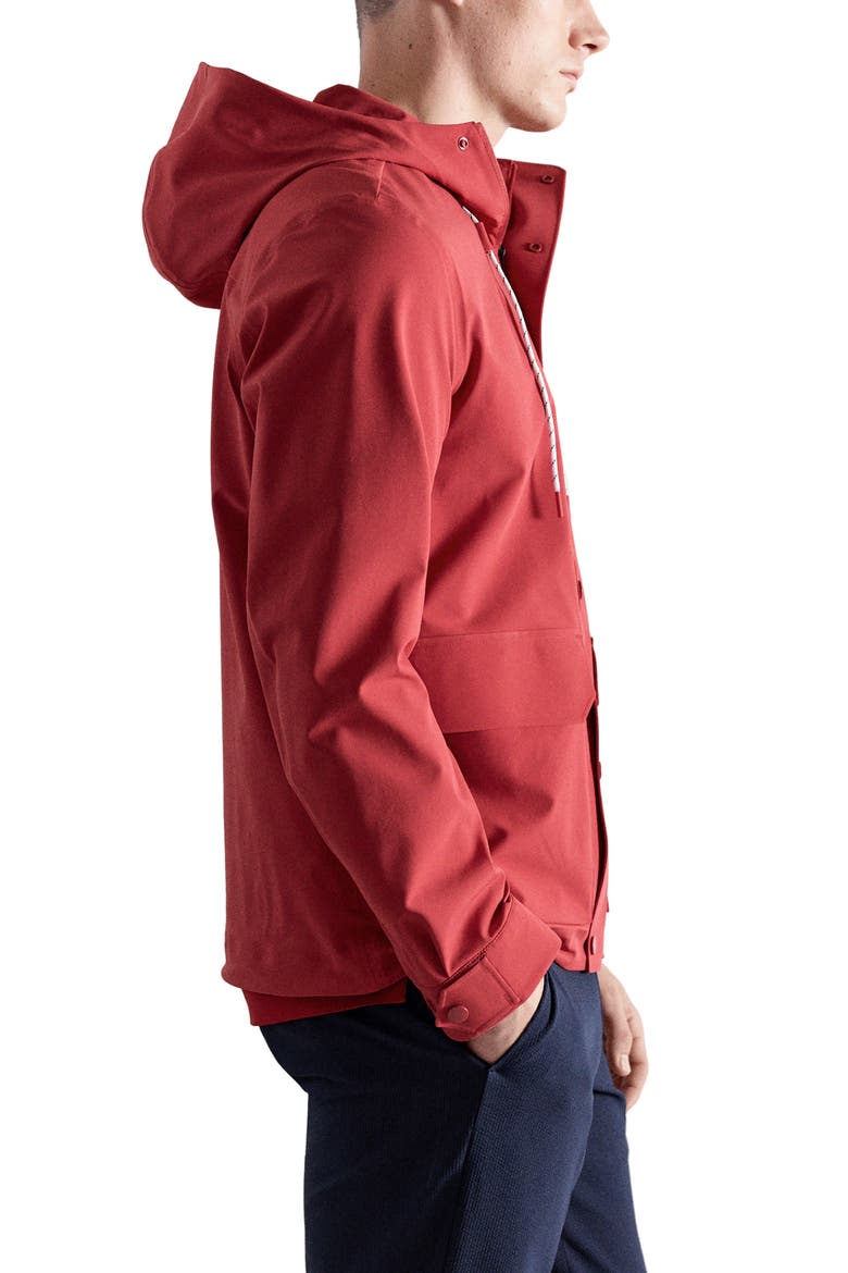 Water Repellent Thermolite® Hooded Jacket, Alternate, color, RED