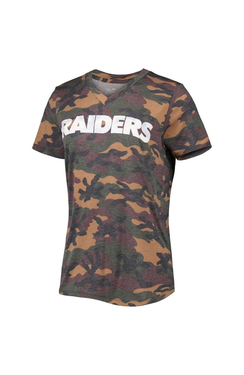 INDUSTRY RAG Women's Majestic Threads Darren Waller Camo Las Vegas Raiders Name & Number V-Neck Tri-Blend T-Shirt, Alternate, color, Camo