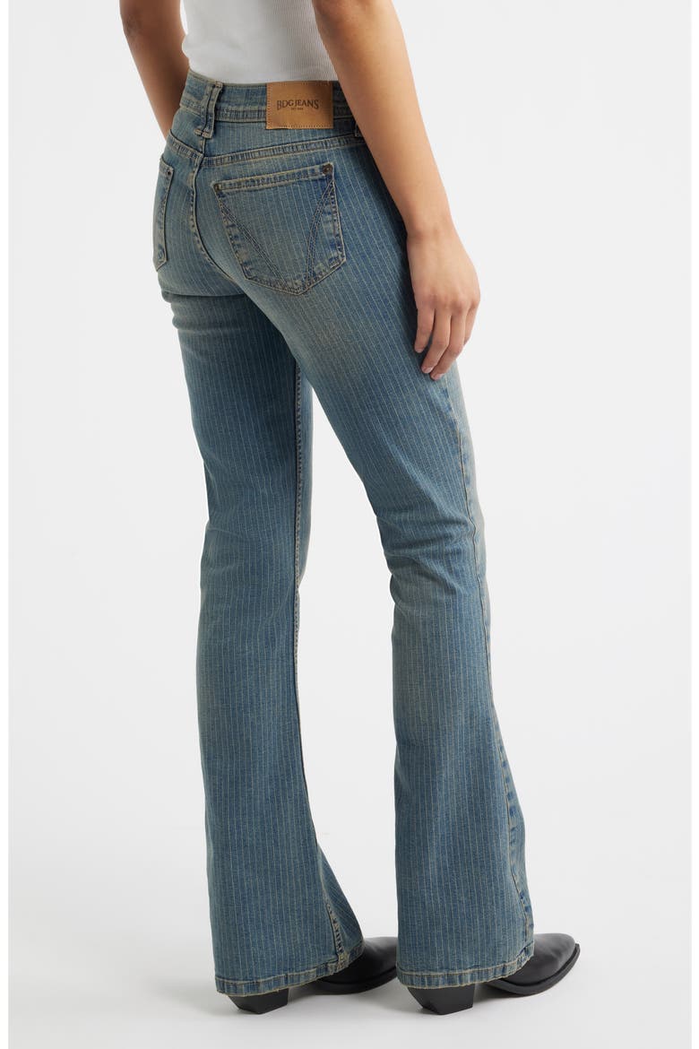 Brooke Pinstripe Low Rise Flare Jeans, Alternate, color, TINTED STRIPE