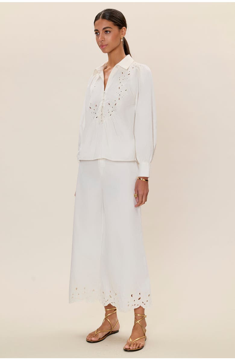 Rebecca Taylor Rachelle Pop Over Blouse, Alternate, color, Ivory