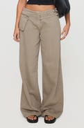 Princess Polly Paltrow Low Rise Wide Leg Cargo Jeans