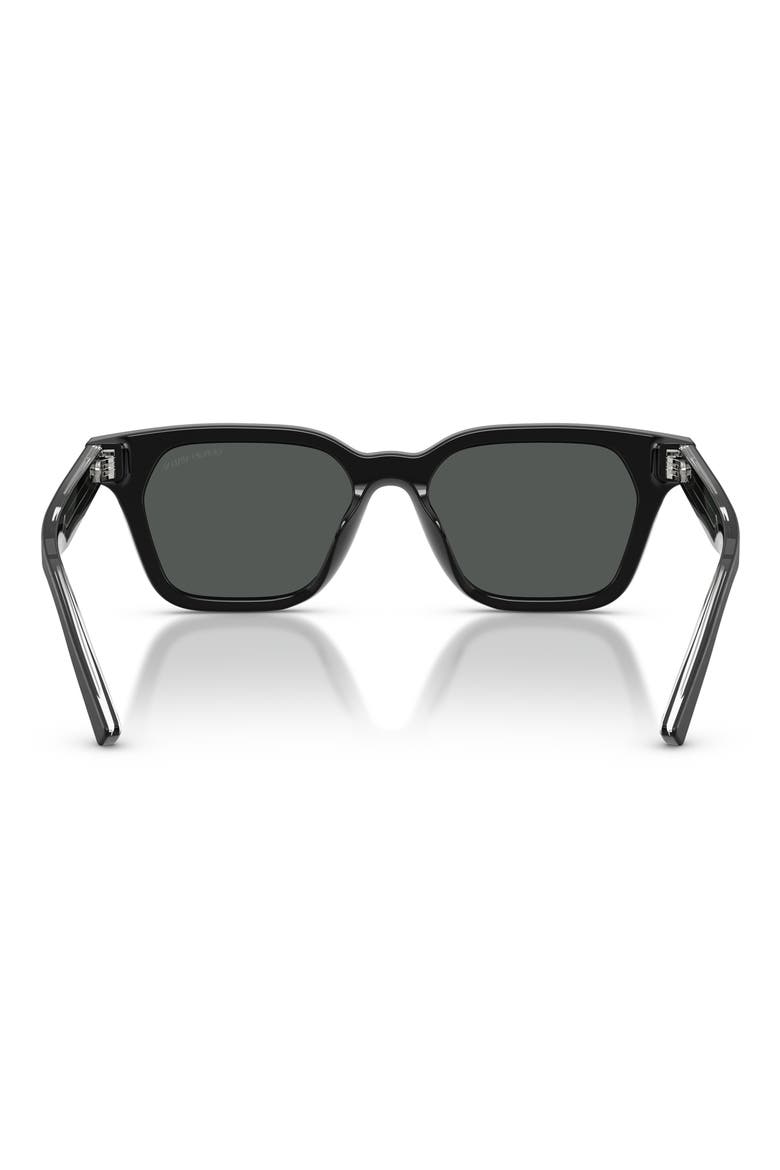 52mm Square Sunglasses, Alternate, color, BRUSHED BLACK / DARK GREY
