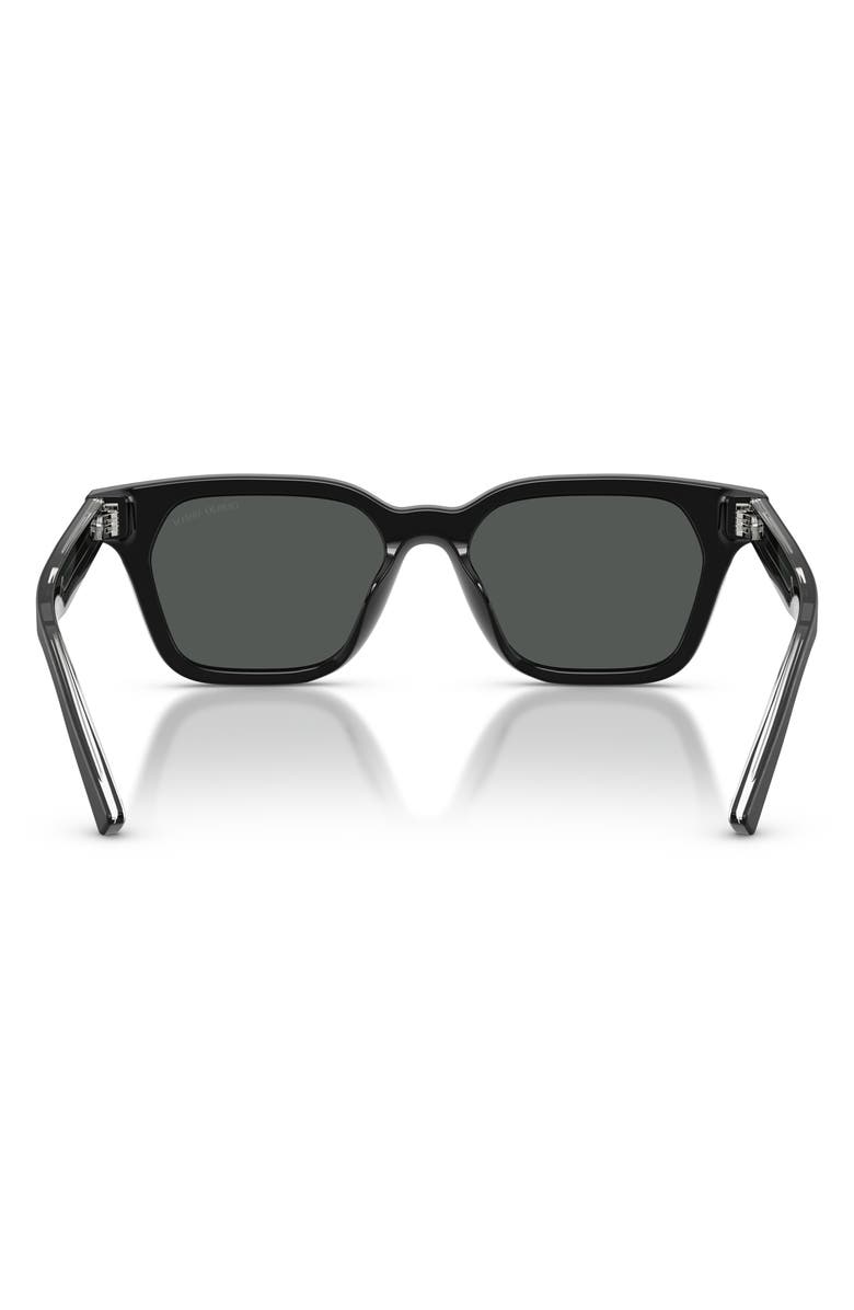 ARMANI 52mm Square Sunglasses, Alternate, color, Brushed Black / Dark Grey