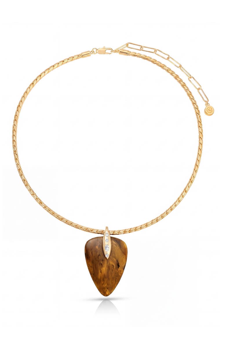 Solstice Pendant Choker, Main, color, TIGERS EYE