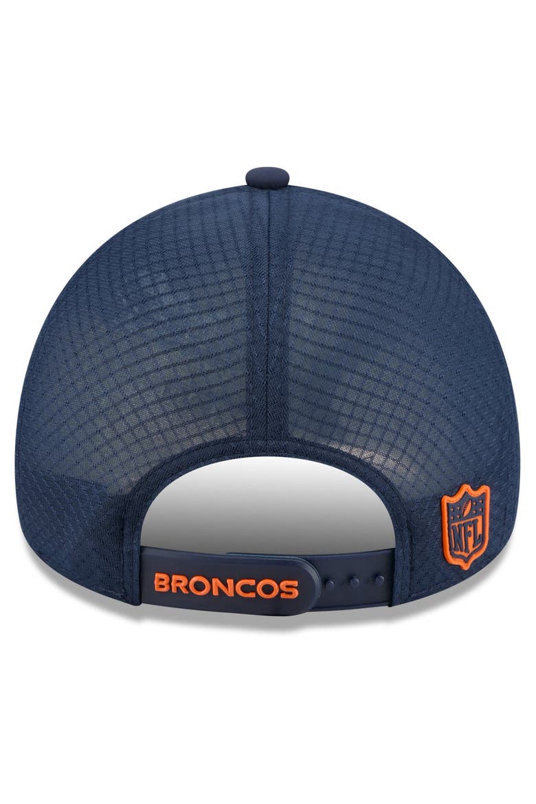 Men's New Era Navy Denver Broncos 2026 Sideline Apex 9FORTY Adjustable Trucker Hat, Alternate, color, Navy