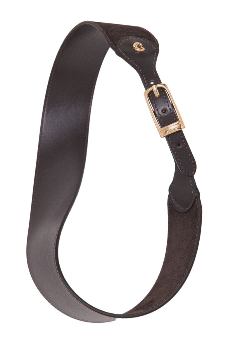 Mixed suede and leather corset belt, Alternate, color, Dark brown