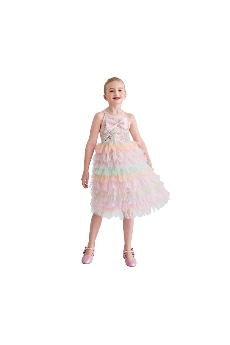 Sylvette Sequin Tulle Dress, Alternate, color, Pink