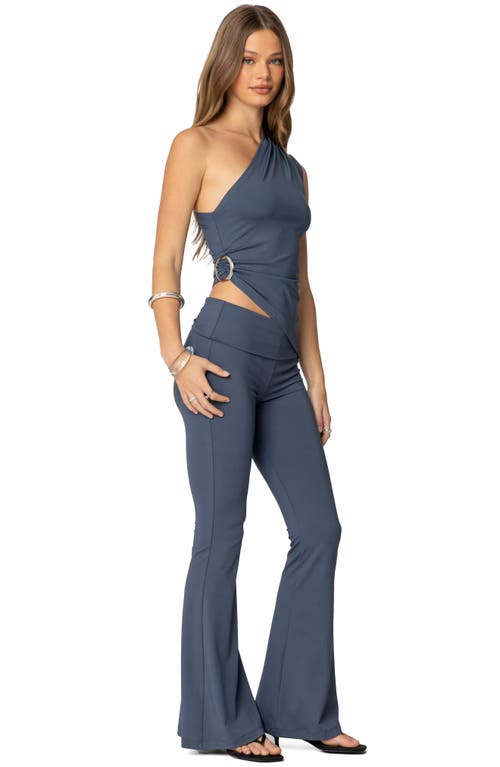 Shop Edikted Jayna Asymmetric O-ring Top In Blue