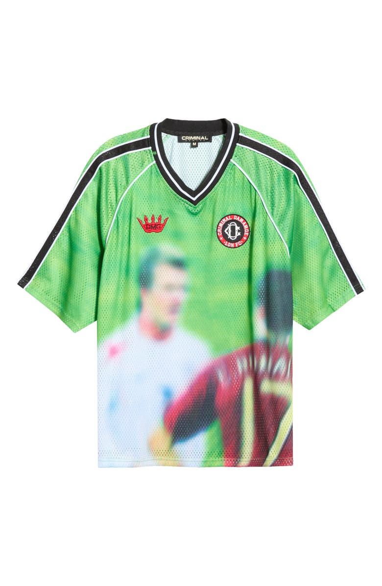 CRIMINAL DAMAGE Frenemies Soccer Graphic Polo, Main, color, Green Multi