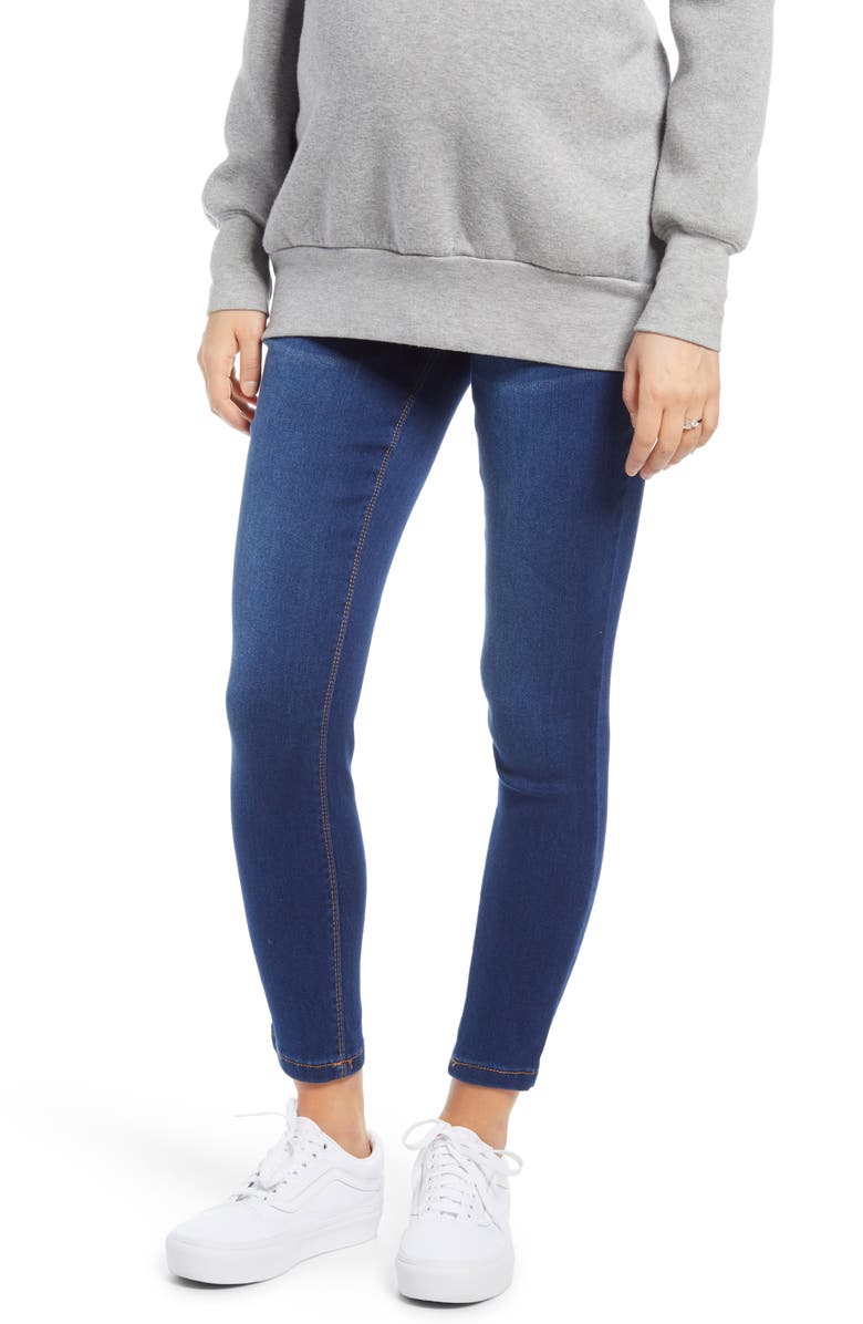 1822 Denim Butter Ankle Skinny Maternity Jeans, Main, color, 