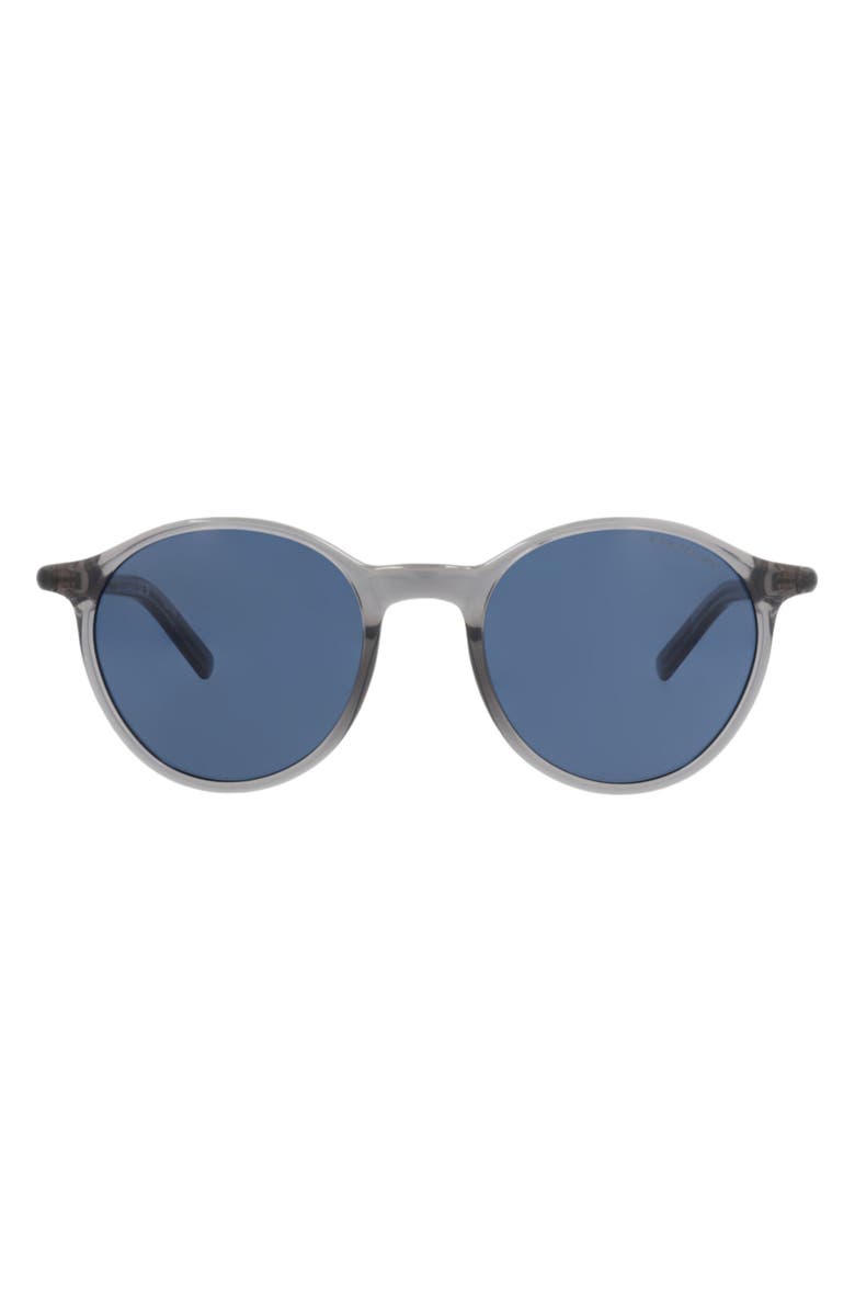 Montblanc 50mm Core Round Sunglasses, Main, color, Grey Grey Blue