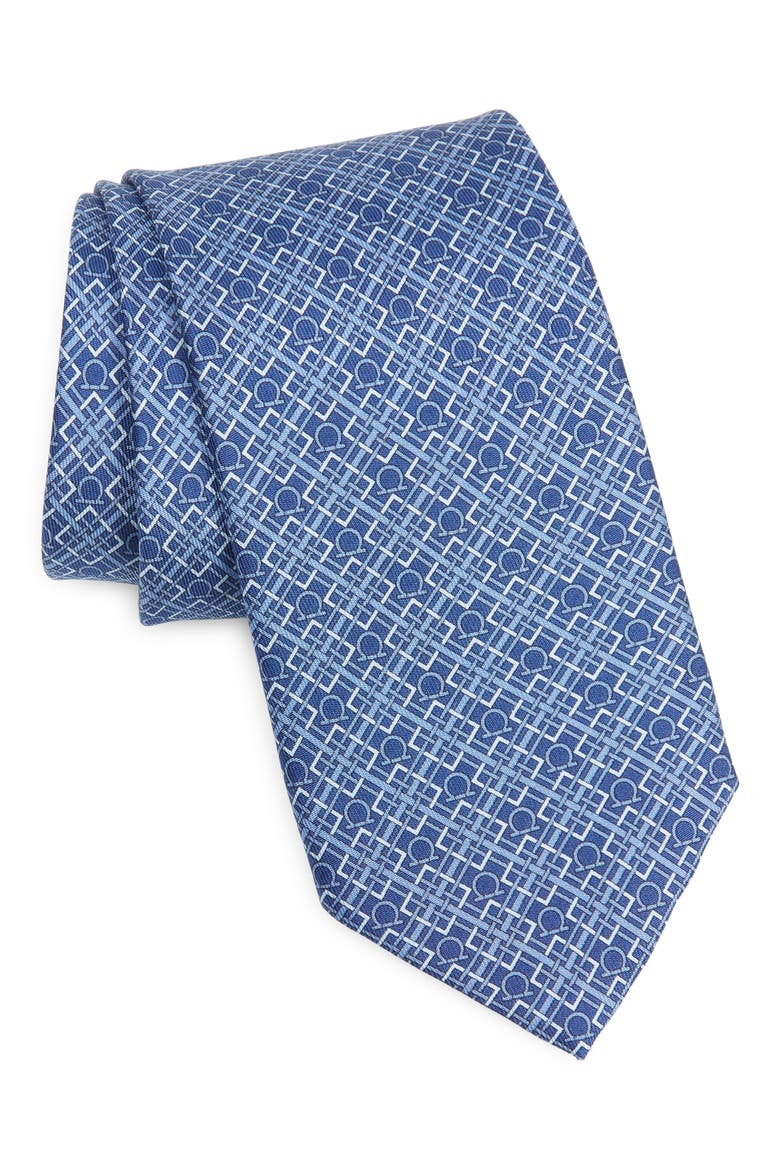 Vera Gancio Silk Tie, Main, color, BLUE SCURO