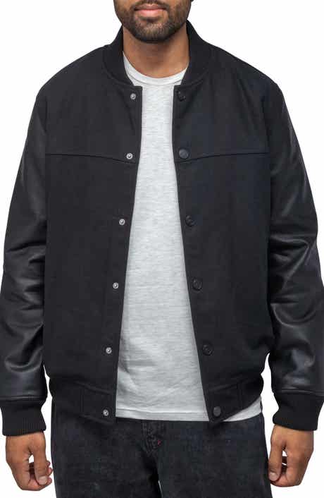 XRAY Mixed Media Faux Leather Bomber Jacket