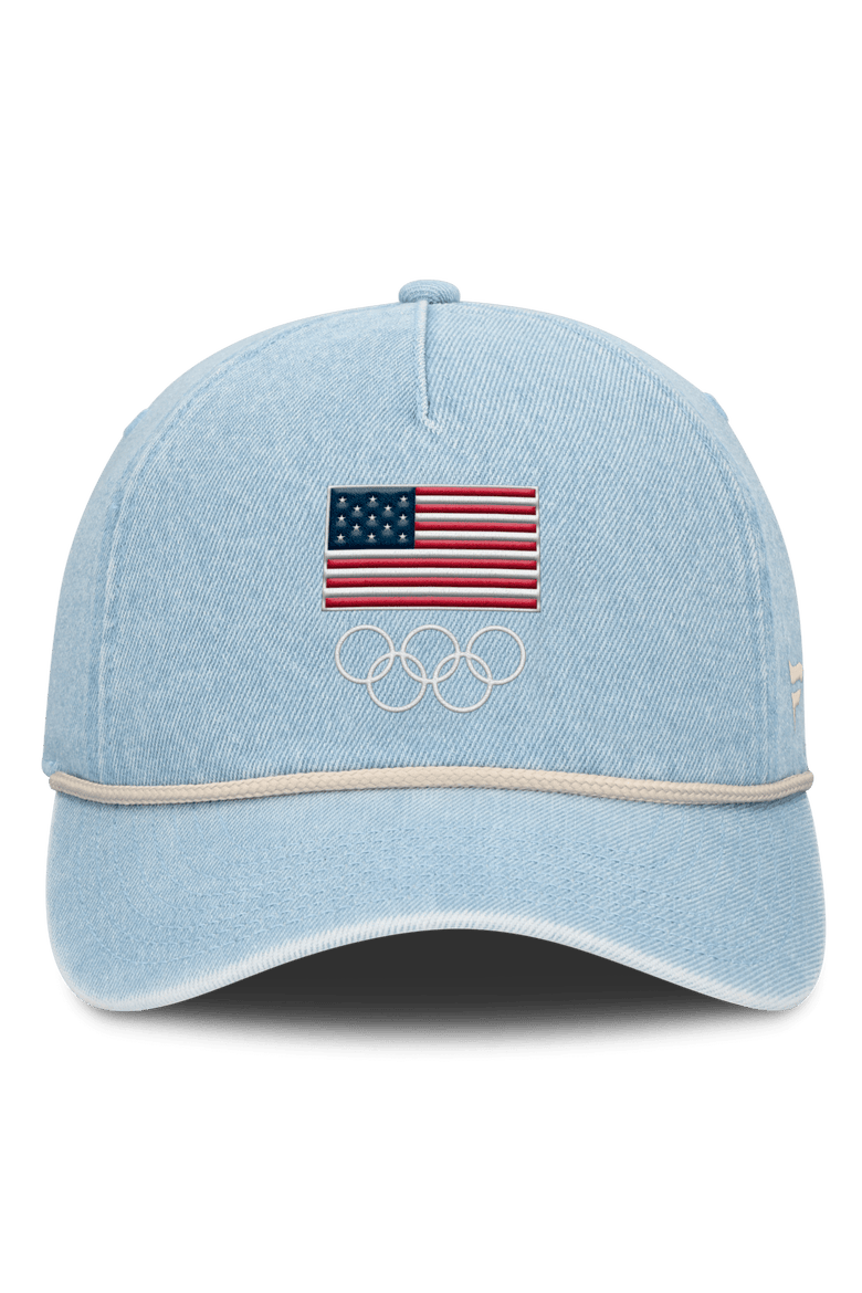 Women's Fanatics Light Blue Team USA Denim Rope Adjustable Hat, Alternate, color, Light Blue