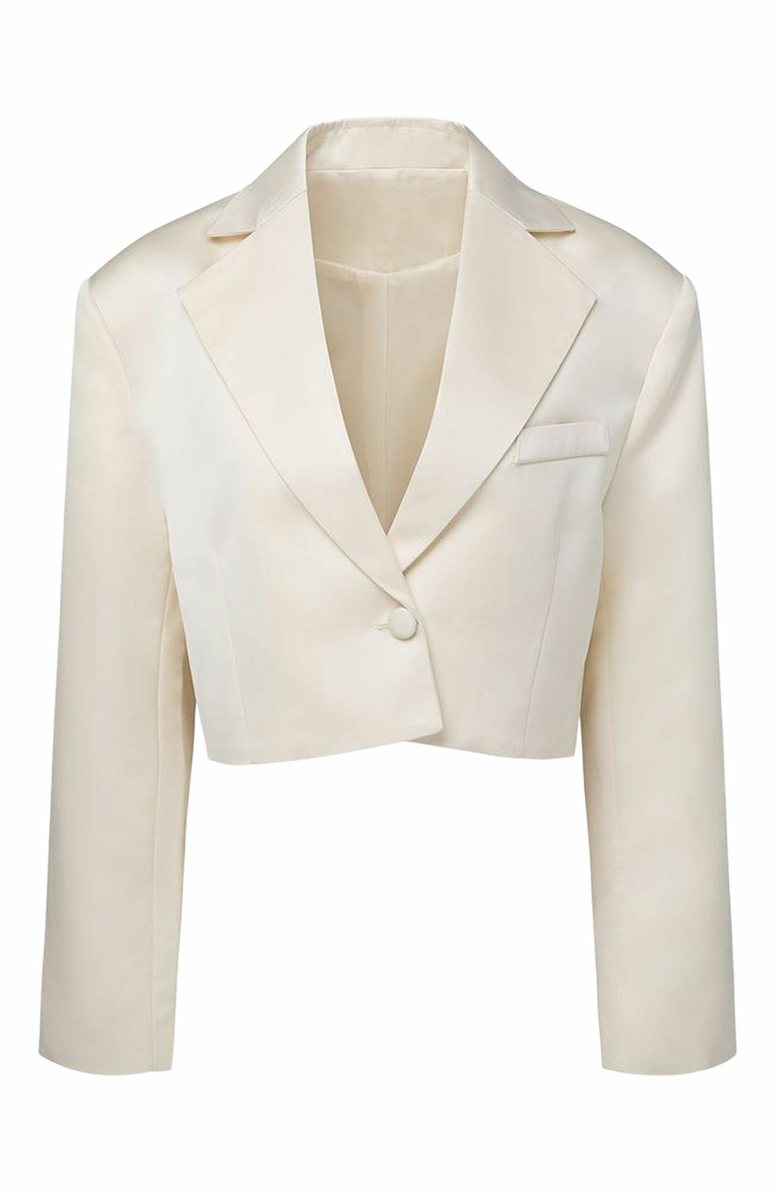Cropped Satin Blazer