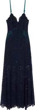 Rabanne Embroidered Stretch Lace Trumpet Dress