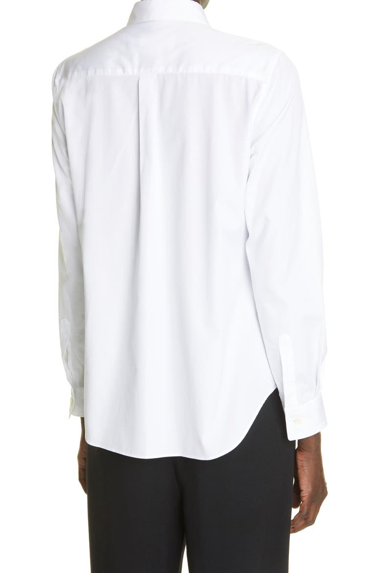 Bow Cotton Broadcloth Button-Up Shirt, Alternate, color, WHITE