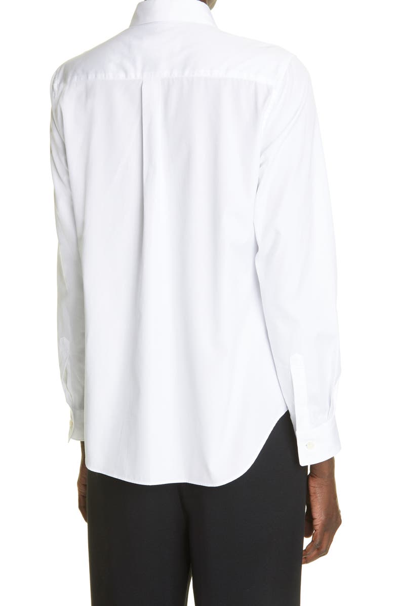 Comme des Garçons Bow Cotton Broadcloth Button-Up Shirt, Alternate, color,