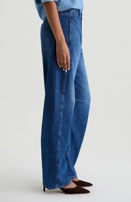 Ag Mercer High Waist Barrel Jeans In Brown