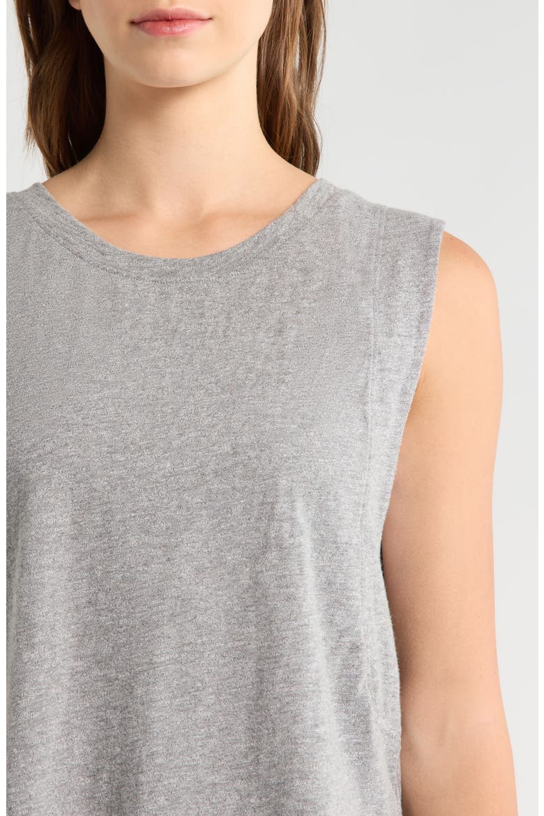 Flow Crop Muscle Tank, Alternate, color, HEATHER GREY