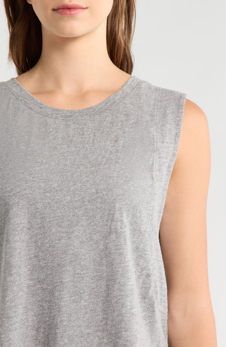 Year of Ours Flow Crop Muscle Tank, Alternate, color, Heather Grey