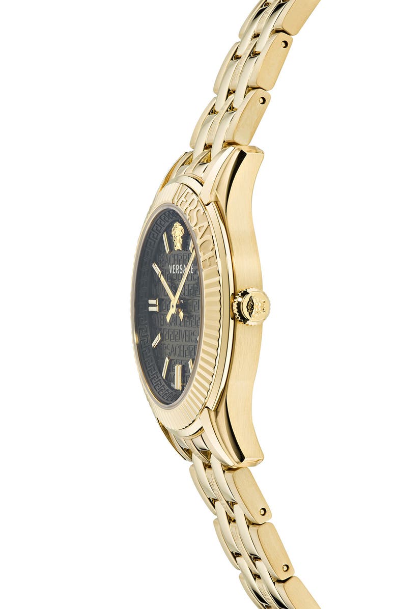 Versace Greca Time Bracelet Watch, 35mm, Alternate, color, Ip Yellow Gold
