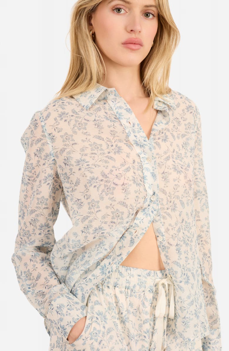 CAMI NYC Rafella Floral Cotton & Silk Button-Up Shirt, Alternate, color, Coastal Paisley