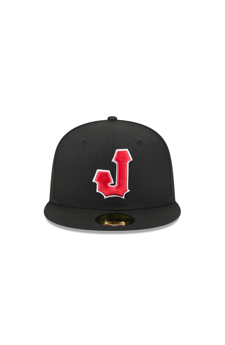 New Era Men's New Era  Black Jacksonville Jumbo Shrimp Theme Nights 59FIFTY Fitted Hat, Alternate, color, 