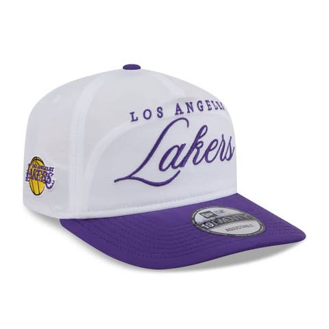 Men's New Era White/Purple Los Angeles Lakers 2025 NBA Draft On-Stage Nylon 19TWENTY Adjustable Hat