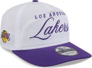 New Era Men's New Era White/Purple Los Angeles Lakers 2025 NBA Draft On-Stage Nylon 19TWENTY Adjustable Hat