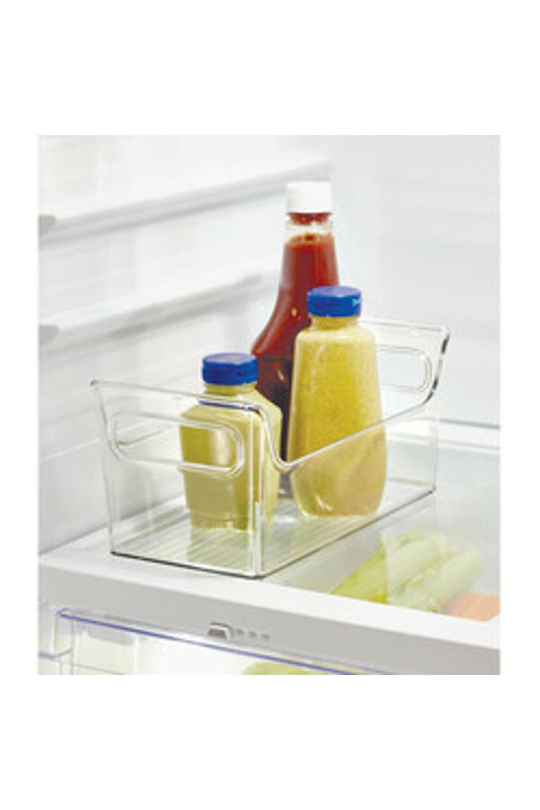 Condiment Organizer for Fridge - Plastic Fridge Organizer Bins with Handles, Set of 4, Clear, Alternate, color, Clear