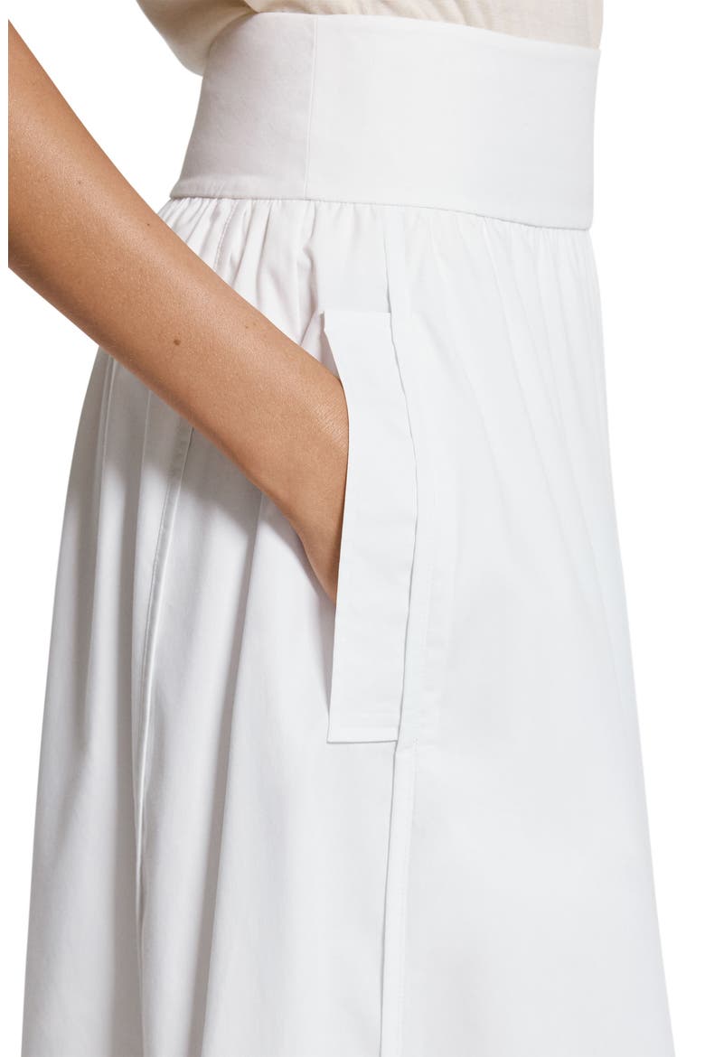 Cotton Blend A-Line Midi Skirt, Alternate, color, WHITE