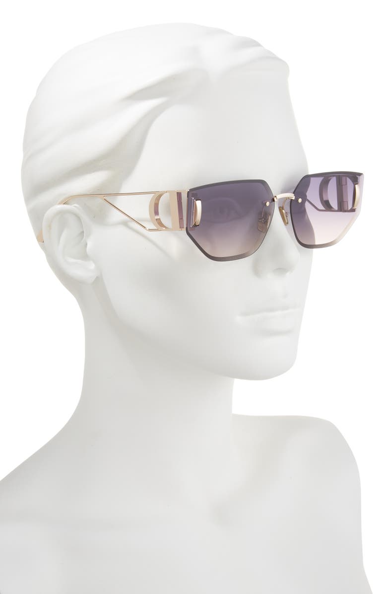 DIOR 30Montaigne B3U 65mm Gradient Oversize Butterfly Sunglasses, Alternate, color, Shiny Rose Gold / Gradient