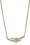 John Hardy Pavé Diamond Spear Station Necklace