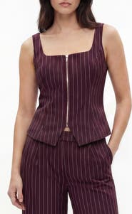 BY DESIGN Fernanda Stripe Zip-Up Top