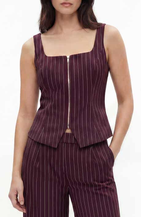 BY DESIGN Fernanda Stripe Zip-Up Top
