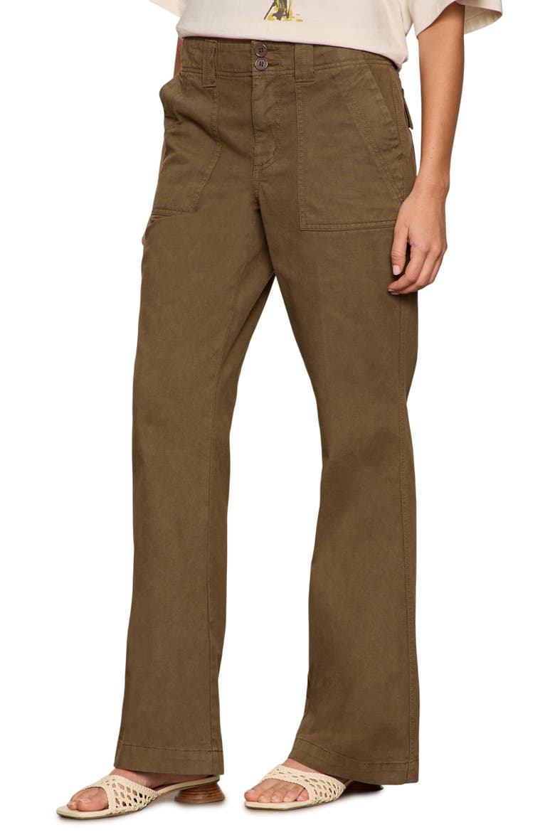 Reissue Peace Bootleg Cotton Pants, Alternate, color, BURNT OLIVE GREEN