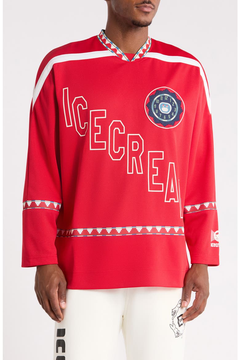 Party On Long Sleeve Mesh Jersey, Main, color, GOJI BERRY