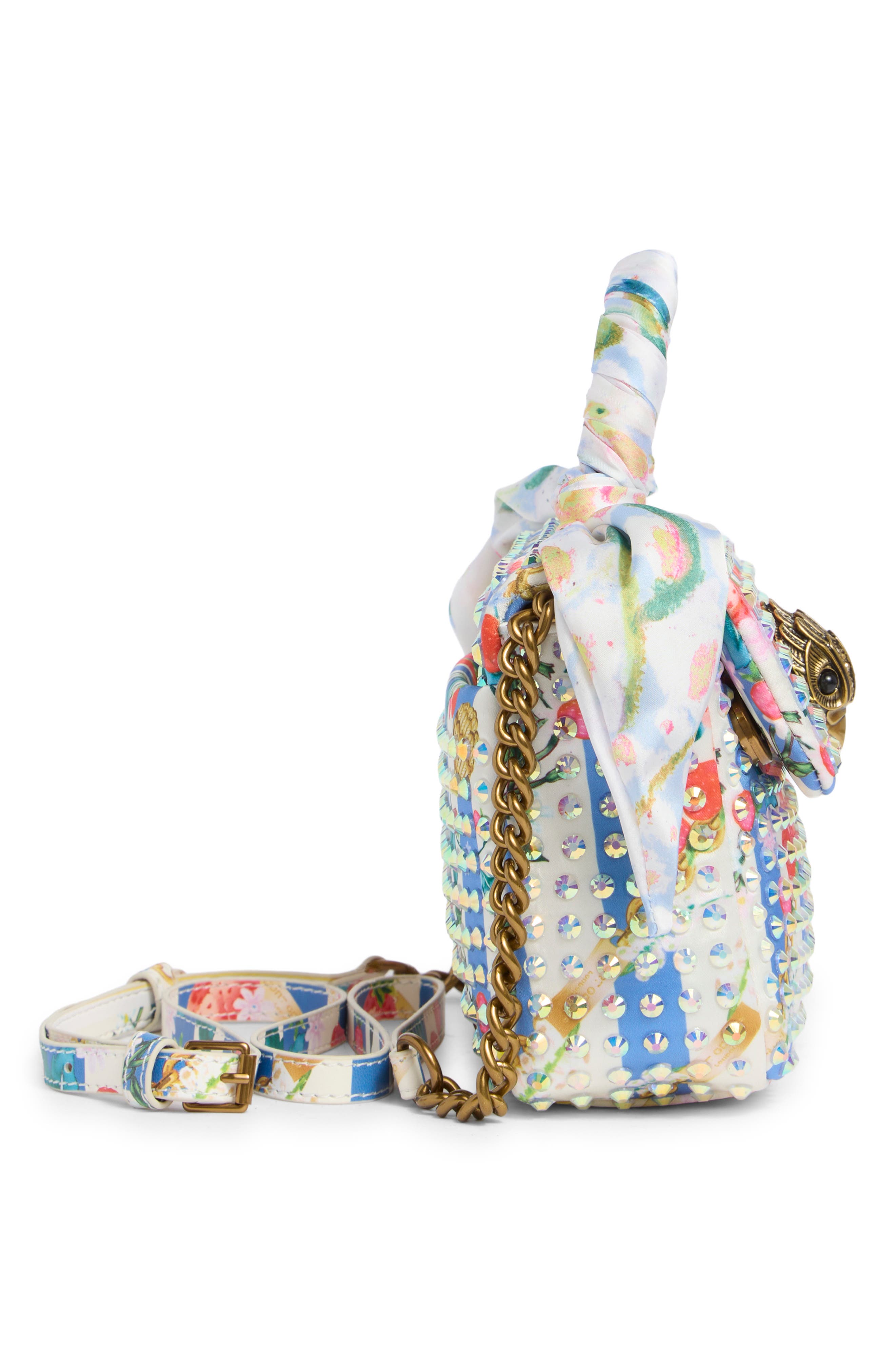 Mini Kensington Scarf Top Handle Bag, Alternate, color, WHITE/ OTH