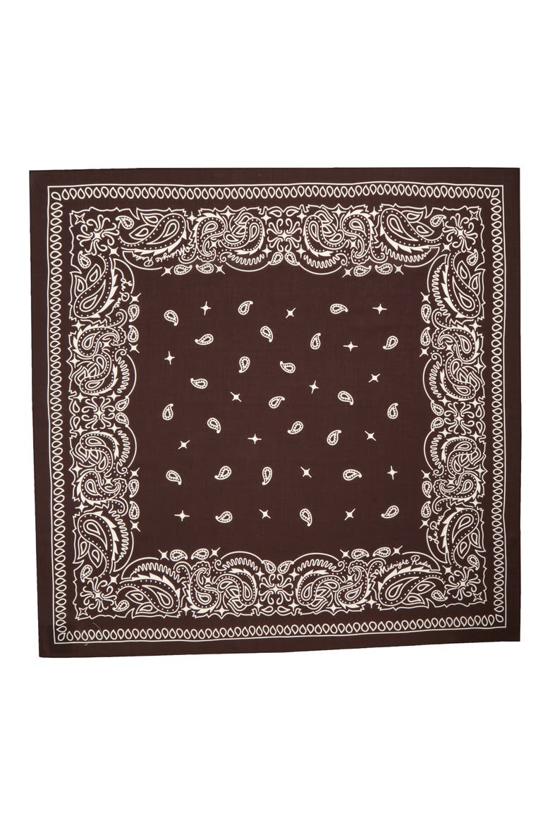 x La Porte Paisley Print Square Scarf, Alternate, color, BROWN BANDANA PRINT