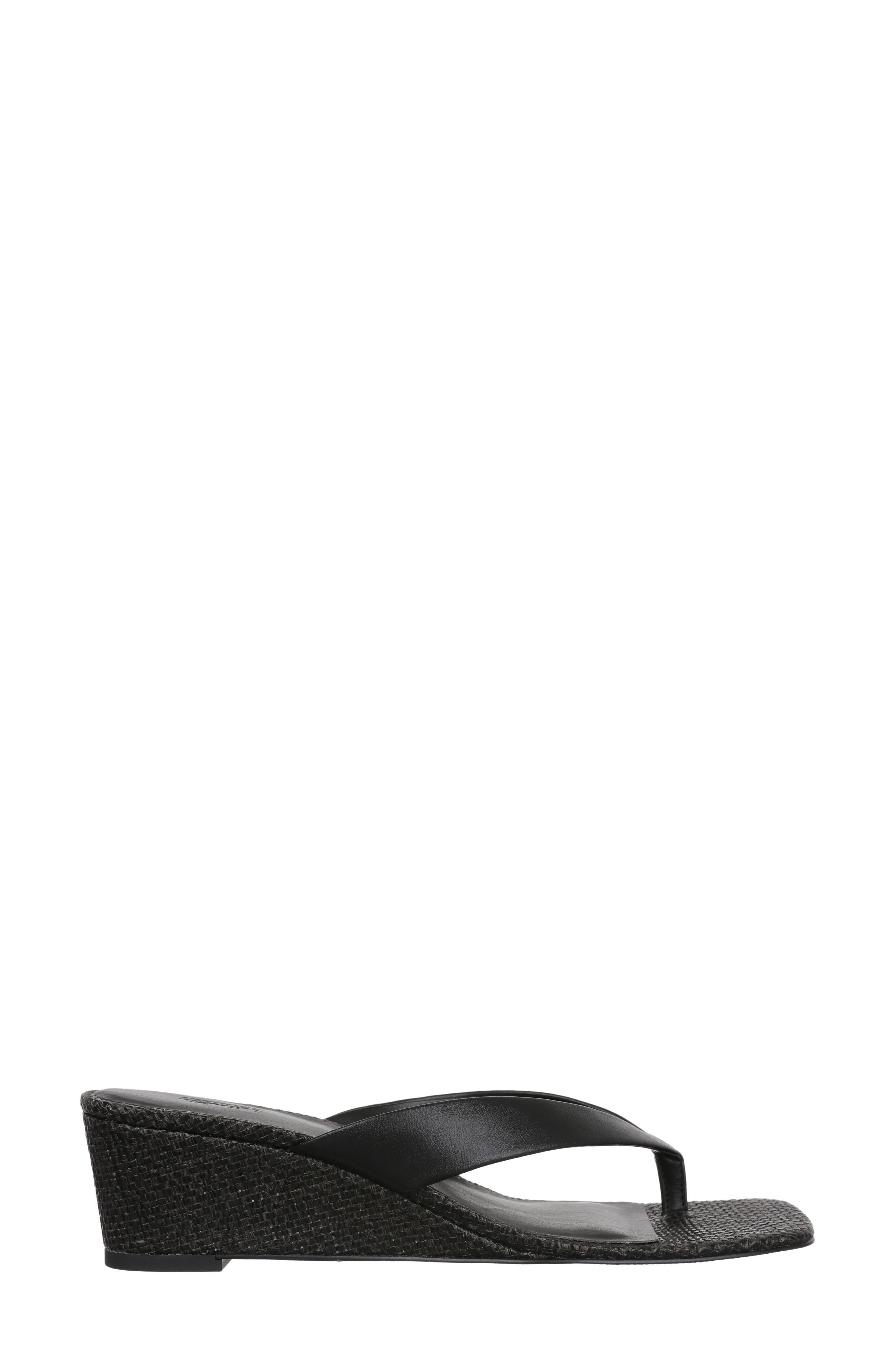 NORDSTROM RACK Shellie Wedge Sandal, Alternate, color, Black