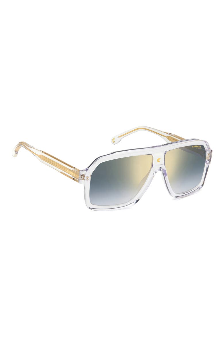 60mm Gradient Polarized Rectangular Sunglasses, Alternate, color, 0900-1V