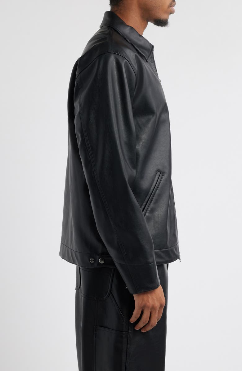 Carhartt Work In Progress Detroit Black Faux Leather Jacket, Alternate, color, 