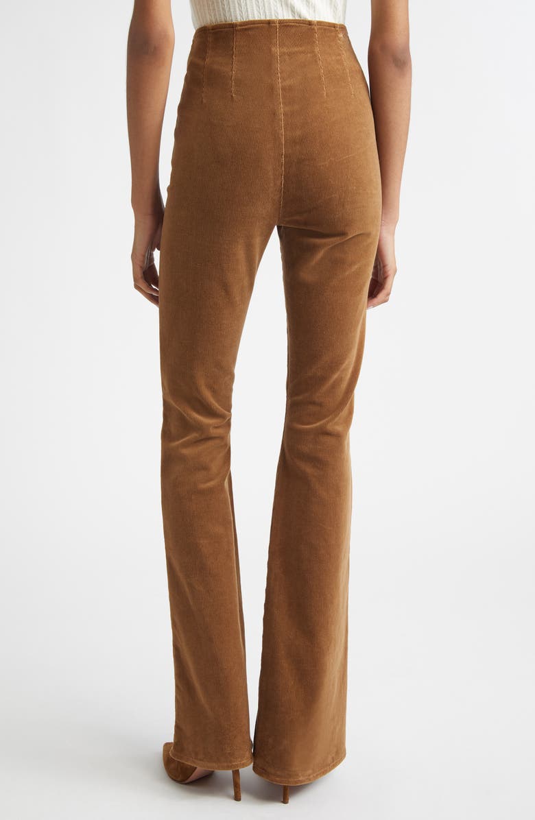 Veronica Beard Beverly Off Duty Pull-On High Waist Skinny Flare Corduroy Pants, Alternate, color, Deep Ochre