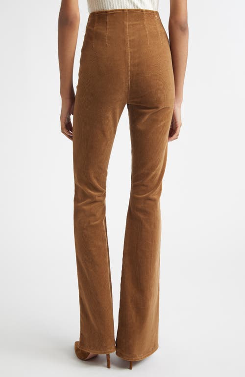 Veronica Beard Beverly Off Duty Pull-on High Waist Skinny Flare Corduroy Pants In Brown