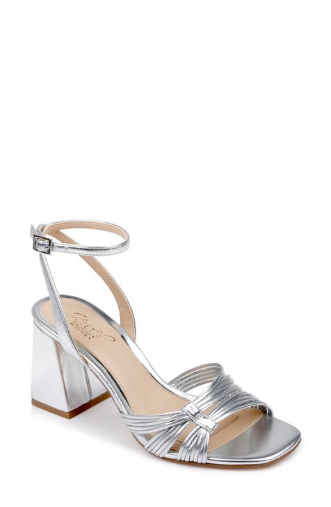 Metallic block heel shoes hotsell