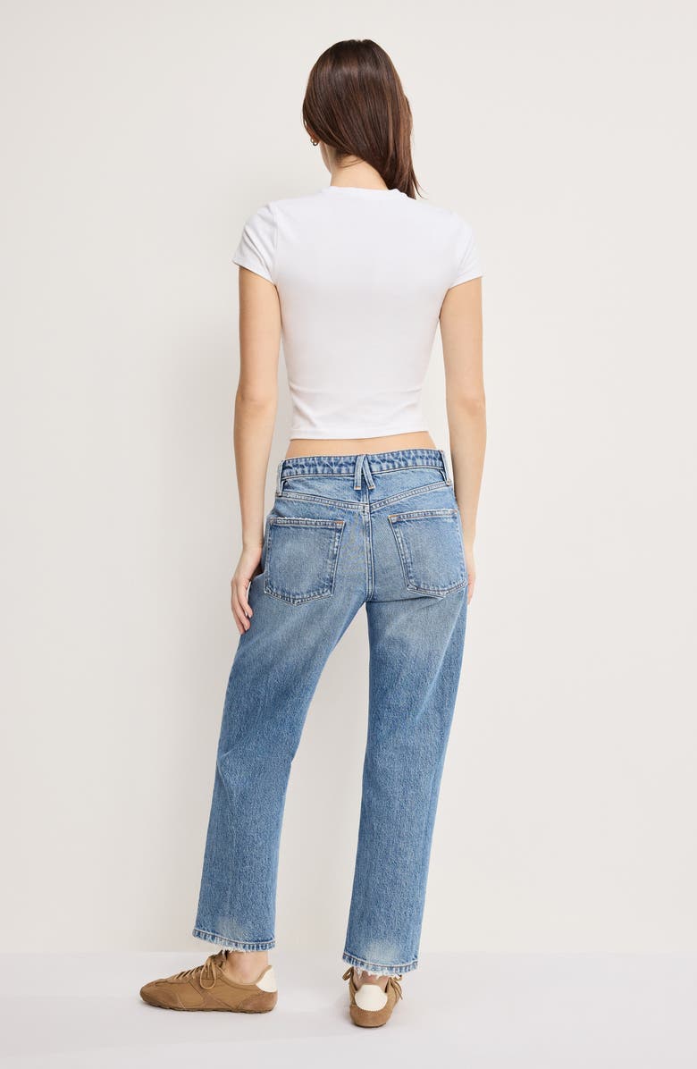 Good American Ripped Ankle Straight Leg Jeans, Alternate, color, Indigo1221